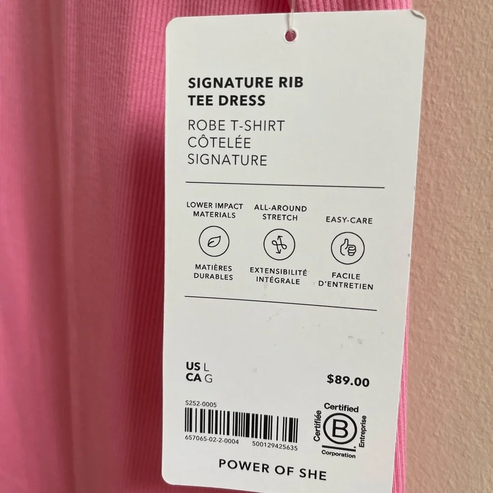 #71 NWT Athleta Signature Rib Tee Dress Size ~ Large - Picture 3 of 6